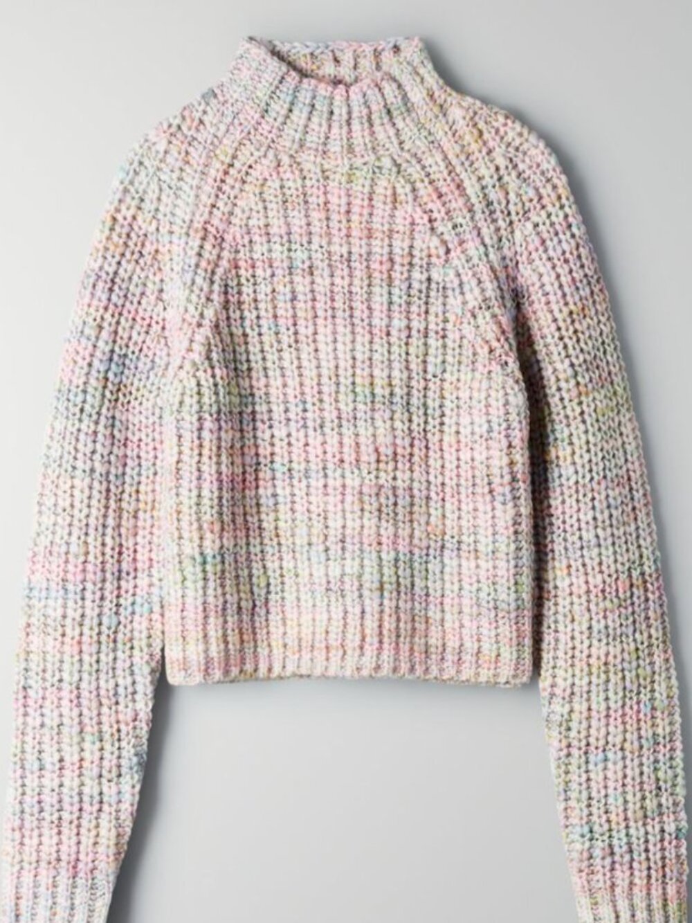 Aritzia Wilfred Retrograde Pastel Rainbow Sweater Wool Blend